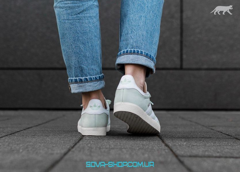 Жіночі кросівки Gazelle Linen Green/White Adidas фото