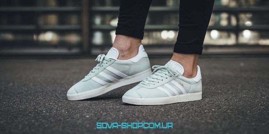 Жіночі кросівки Gazelle Linen Green/White Adidas фото