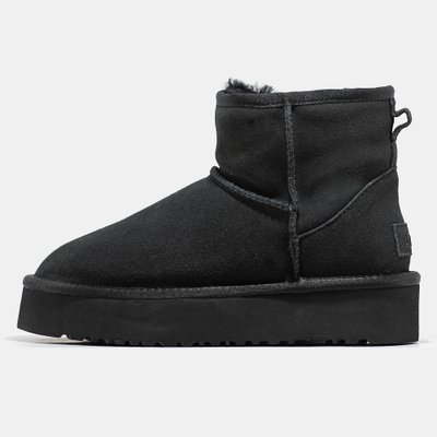 Женские зимние ботинки UGG Classic Mini Platform Black Premium фото