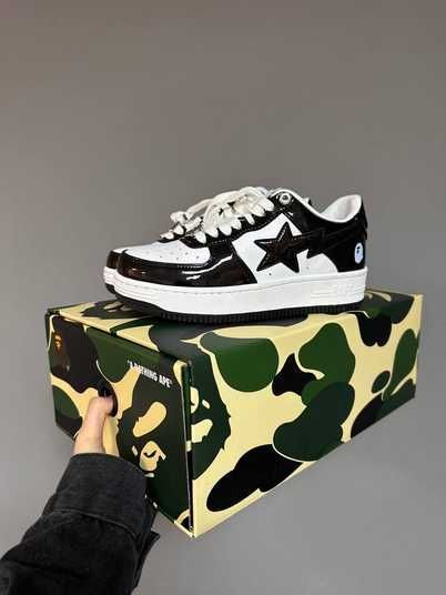 Женские и мужские кроссовки A Bathing Ape BAPE STA PATENT BLACK