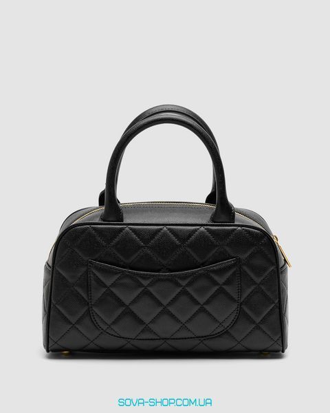 Женская сумка Chanel Vintage CC Quilted Caviar Bowling Bag Black Premium фото