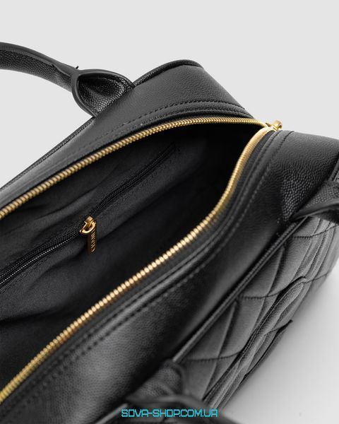 Женская сумка Chanel Vintage CC Quilted Caviar Bowling Bag Black Premium фото