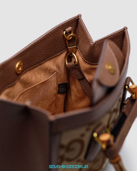 Женская сумка Gucci Diana Jumbo GG Medium Tote Bag Beige Gold Premium фото