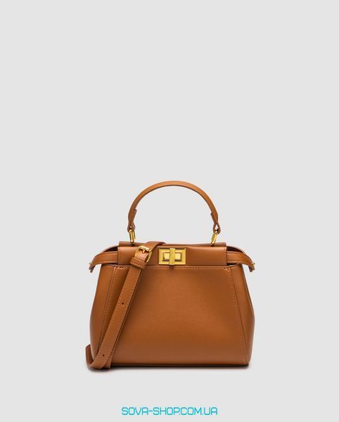 Жіноча сумка Fendi Peekaboo Mini Brown Premium фото