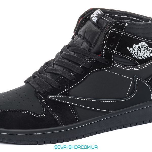 Мужские баскетбольные кроссовки Nike Air Jordan 1 x Travis Scott Blаck фото