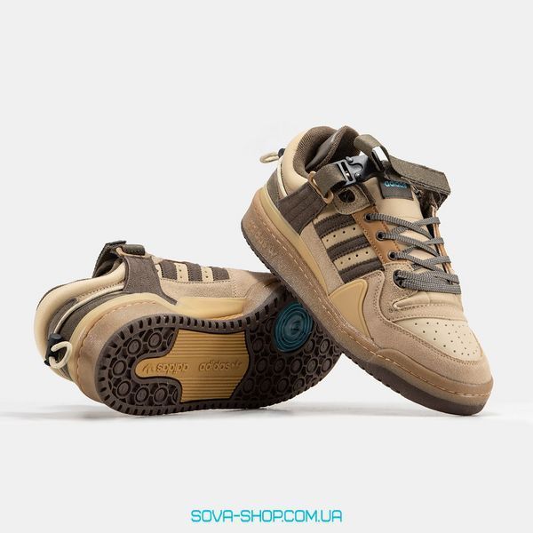 Чоловічі та жіночі кросівки Adidas Forum x Bad Bunny "Brown" фото