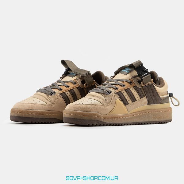 Чоловічі та жіночі кросівки Adidas Forum x Bad Bunny "Brown" фото