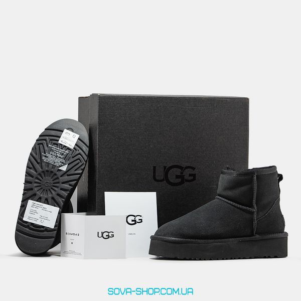 Жіночі зимові ботинки UGG Classic Mini Platform Black Premium фото