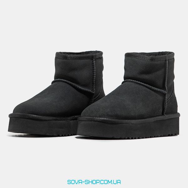 Жіночі зимові ботинки UGG Classic Mini Platform Black Premium фото