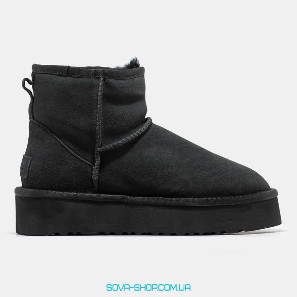 Женские зимние ботинки UGG Classic Mini Platform Black Premium фото