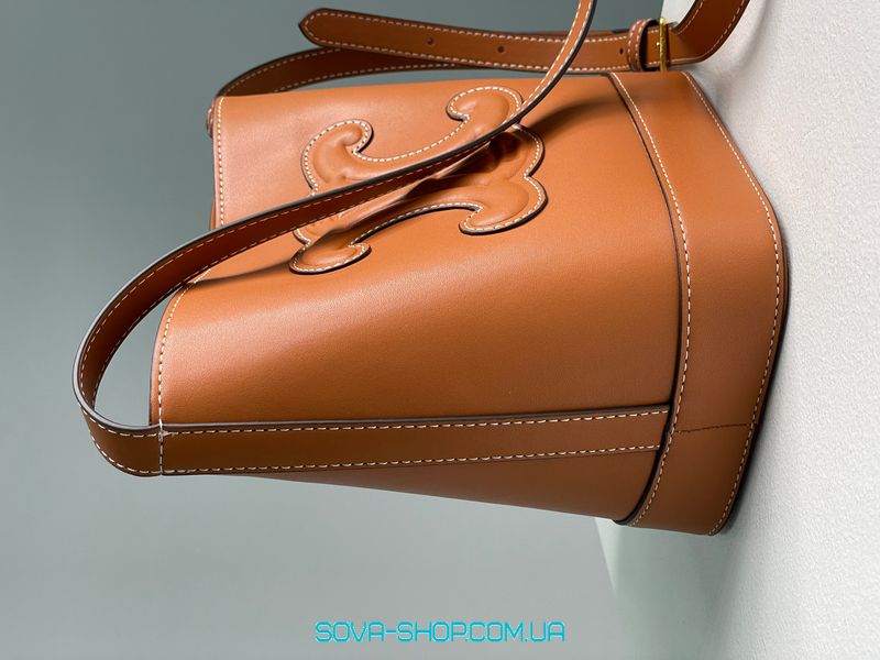 Жіноча сумка Celine Small Bucket Cuir Triomphe In Smooth Calfskin Tan Brown Premium фото