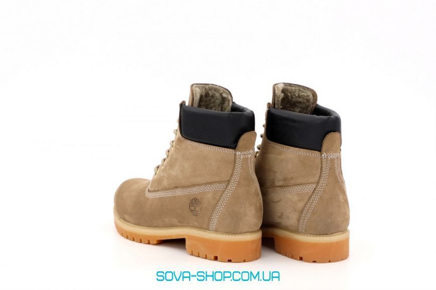 Зимові чоловічі ботинки (Вовняне хутро) Timberland CLASSIC PREMIUM NUBUCK WATERPROOF Beige фото