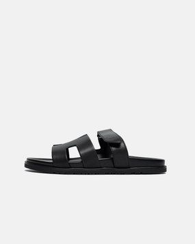 Жіночі та чоловічі шльопанці Hermes Chypre Sandals Black Premium фото