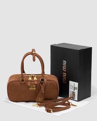 Жіноча сумка Miu Miu Arcadie Textile Bag Brown Premium фото