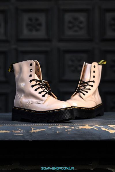 Мужские зимние ботинки (ТЕРМО) Dr. Martens Jadon Patent Beige фото