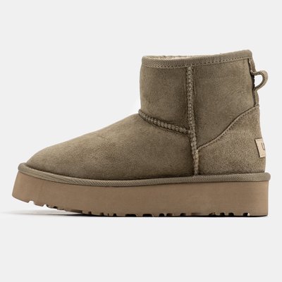 Жіночі зимові ботинки UGG Mini Platform Dark Brown Premium фото