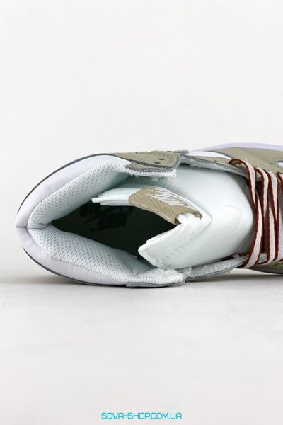 Чоловічі та жіночі баскетбольні кросівки Nike Air Jordan 1 Retro Beige White фото