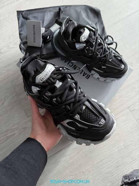 Чоловічі та жіночі кросівки Balenciaga Track Sneaker in Black/silver Premium фото