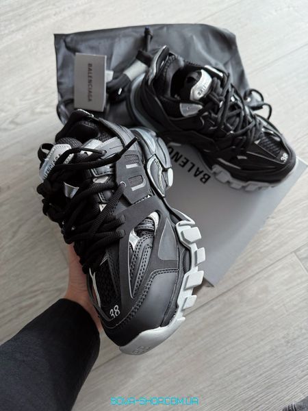 Чоловічі та жіночі кросівки Balenciaga Track Sneaker in Black/silver Premium фото