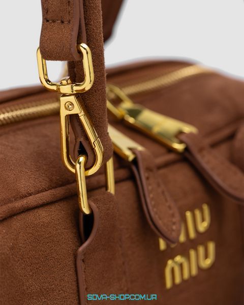 Женская сумка Miu Miu Arcadie Textile Bag Brown Premium фото