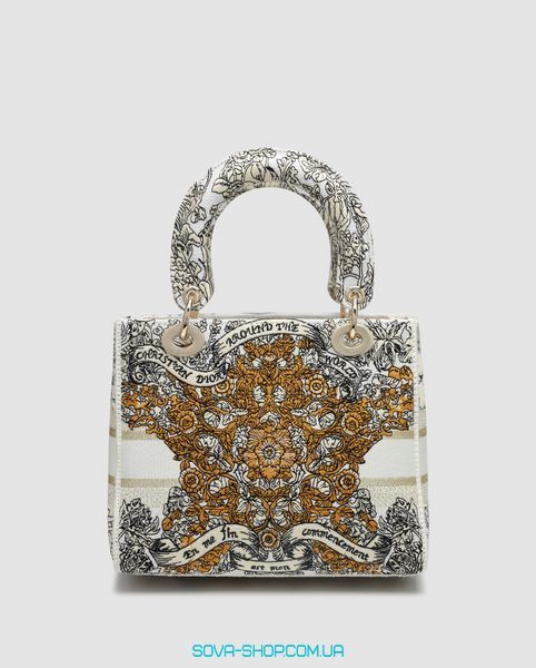 Жіноча сумка Christian Dior Medium Lady D-Lite Bag Toile de Jouy Zodiac Embroidery Brown Premium фото