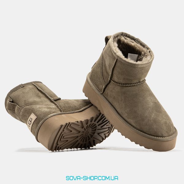 Жіночі зимові ботинки UGG Mini Platform Dark Brown Premium фото