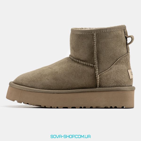 Женские зимние ботинки UGG Mini Platform Dark Brown Premium фото