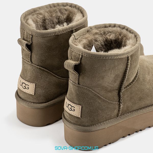 Женские зимние ботинки UGG Mini Platform Dark Brown Premium фото