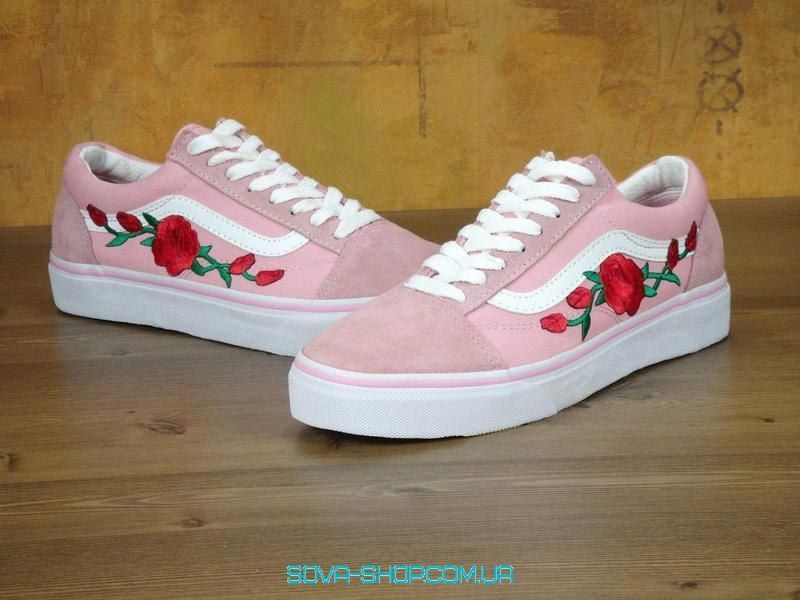 Женские кеды Old Skool Roses Pink V a n s фото