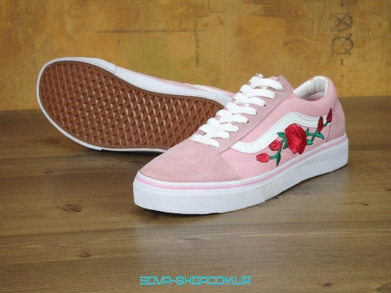 Женские кеды Old Skool Roses Pink V a n s фото