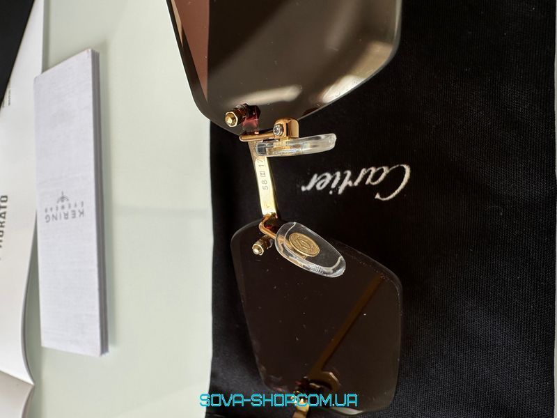 Сонцезахисні окуляри Cartier CT0627S 002C Brown/Gold Premium фото
