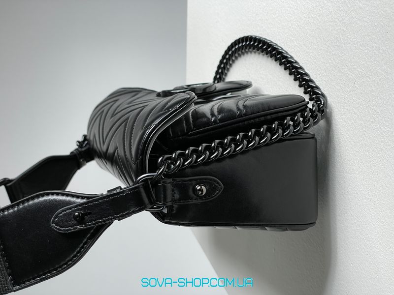 Женская сумка Gucci Marmont Medium Shoulder Bag Total Black Premium фото