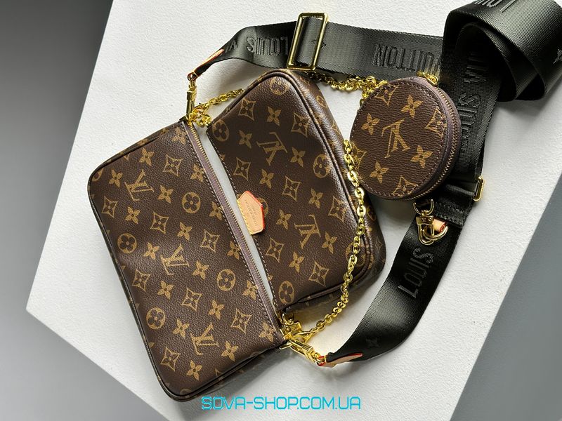 Женская сумка Louis Vuitton Multi Pochette Brown/Green Premium фото