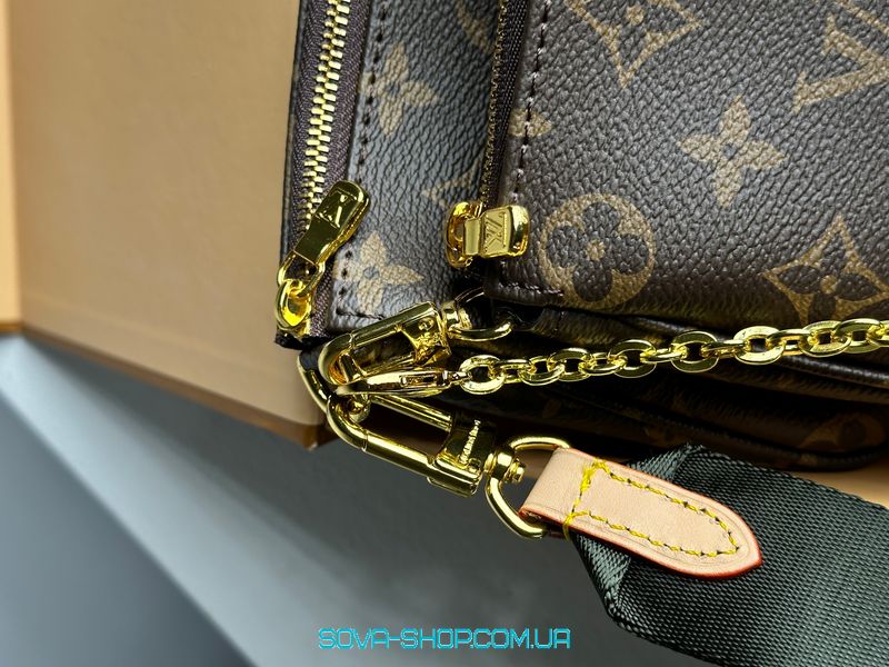 Женская сумка Louis Vuitton Multi Pochette Brown/Green Premium фото