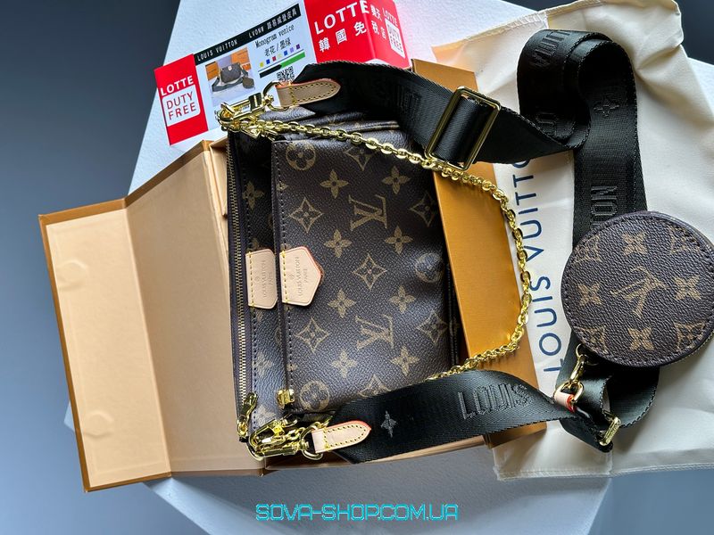 Женская сумка Louis Vuitton Multi Pochette Brown/Green Premium фото