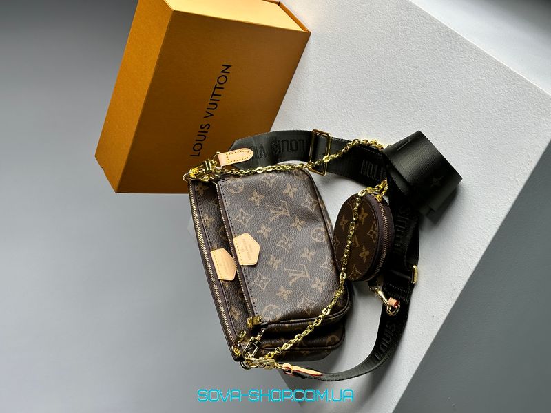 Женская сумка Louis Vuitton Multi Pochette Brown/Green Premium фото