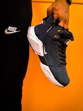 Зимові чоловічі кросівки Nike Huarache Winter Acronym"Navy Blue" !термопідкладка! фото