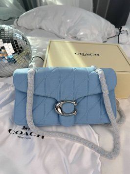 Жіноча сумка Coach Tabby Shoulder Bag Blue with Gold Hardware Premium фото