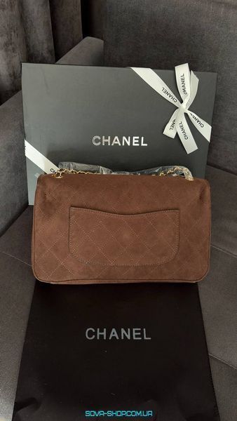 Жіноча сумка Chanel Maxi Flap Bag 32 Suede Brown Premium фото