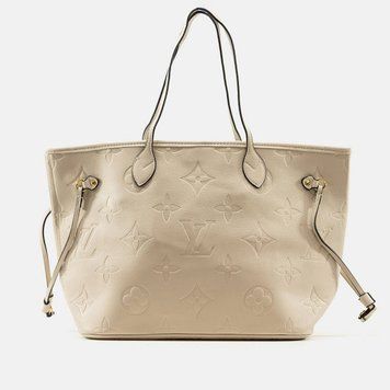 Жіноча сумка Louis Vuitton Monogram Giant Empreinte Neverfull MM tote bag Beige Premium фото