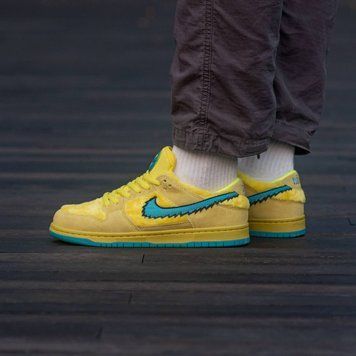 Жіночі та чоловічі баскетбольні кросівки Nike SB Dunk Low Grateful Dead Bears Yellow фото