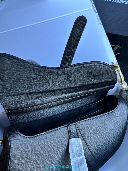 Жіноча сумка Christian Dior Saddle Bag With Strap Black Premium фото