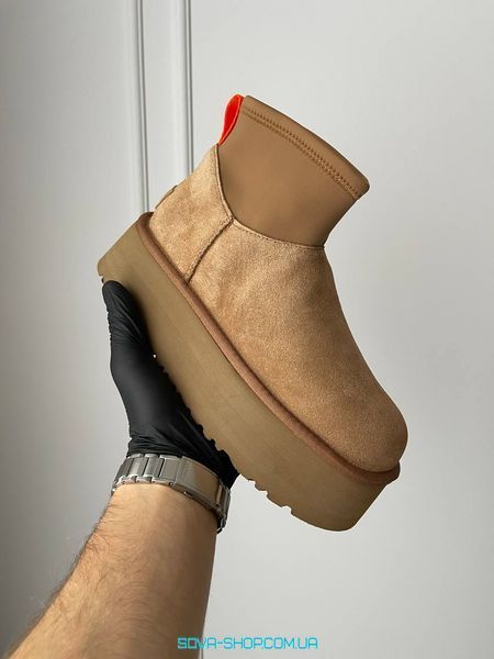 Женские зимние ботинки UGG Classic Mini Dipper Chestnut PREMIUM фото