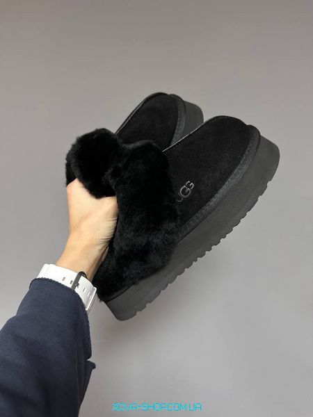 Жіночі зимові ботинки UGG DISQUETTE PLATFORM BLACK PREMIUM фото