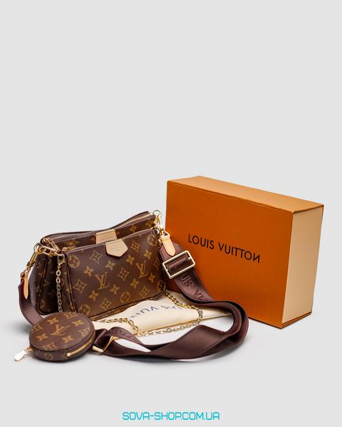 Жіноча сумка Louis Vuitton Multi Pochette Brown/Brown Premium фото