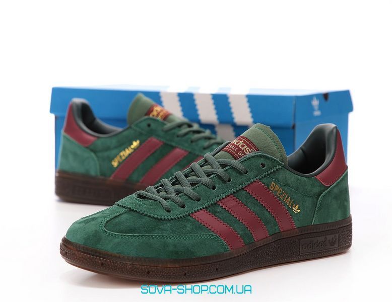 Чоловічі та жіночі кросівки Adidas Spezial Green Bordo фото