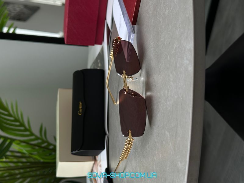 Сонцезахисні окуляри Cartier Clash Pink/Gold CT0544S 001 L Cat.2 Premium фото