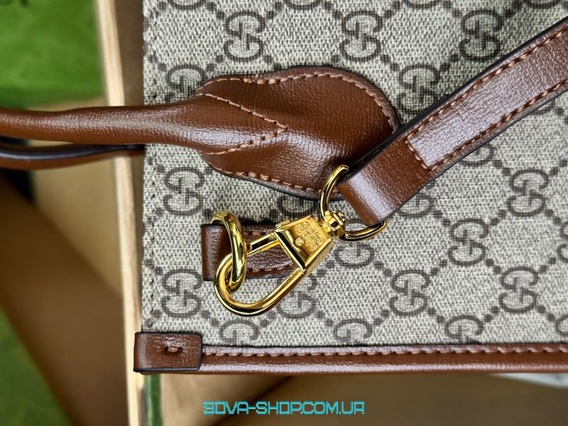 Жіноча сумка Gucci Ophidia Leather-Trimmed Monogrammed Coated-Canvas Tote Bag Premium фото