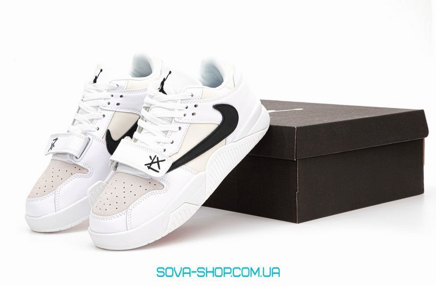 Чоловічі кросівки Nike Air Jordan x Travis Scott Cut The Check White Black фото