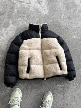 Зимова куртка барашка Black Beige фото